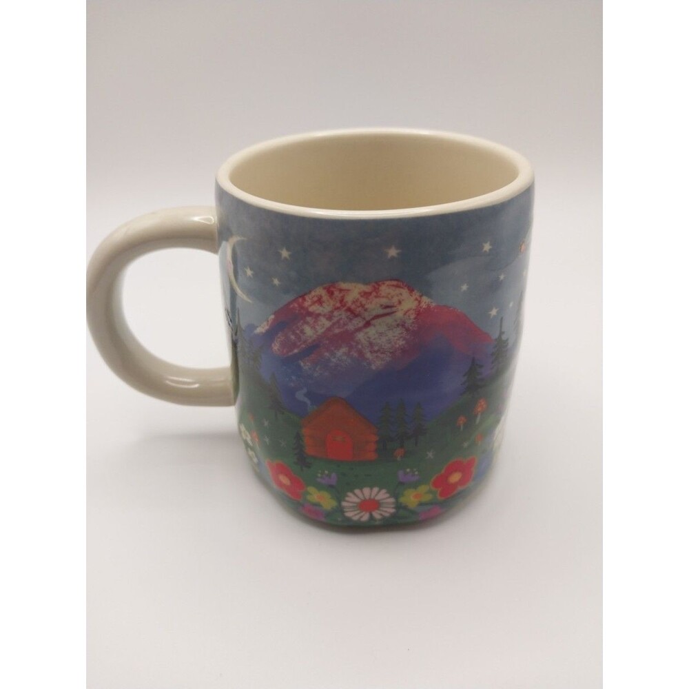 Natural Life Cozy Mountain Floral Ceramic Mug Multicolor Decorative Kitchen Gift - Picture 2 of 10